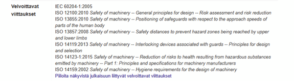 Turva-aitojen standardivaatimukset